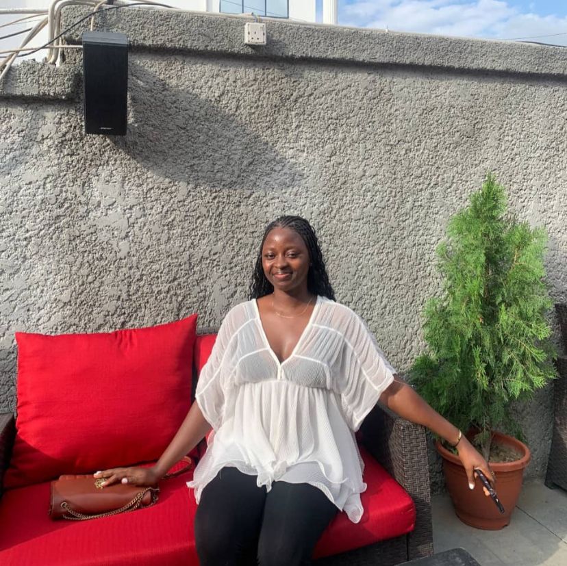 A young girl smiling