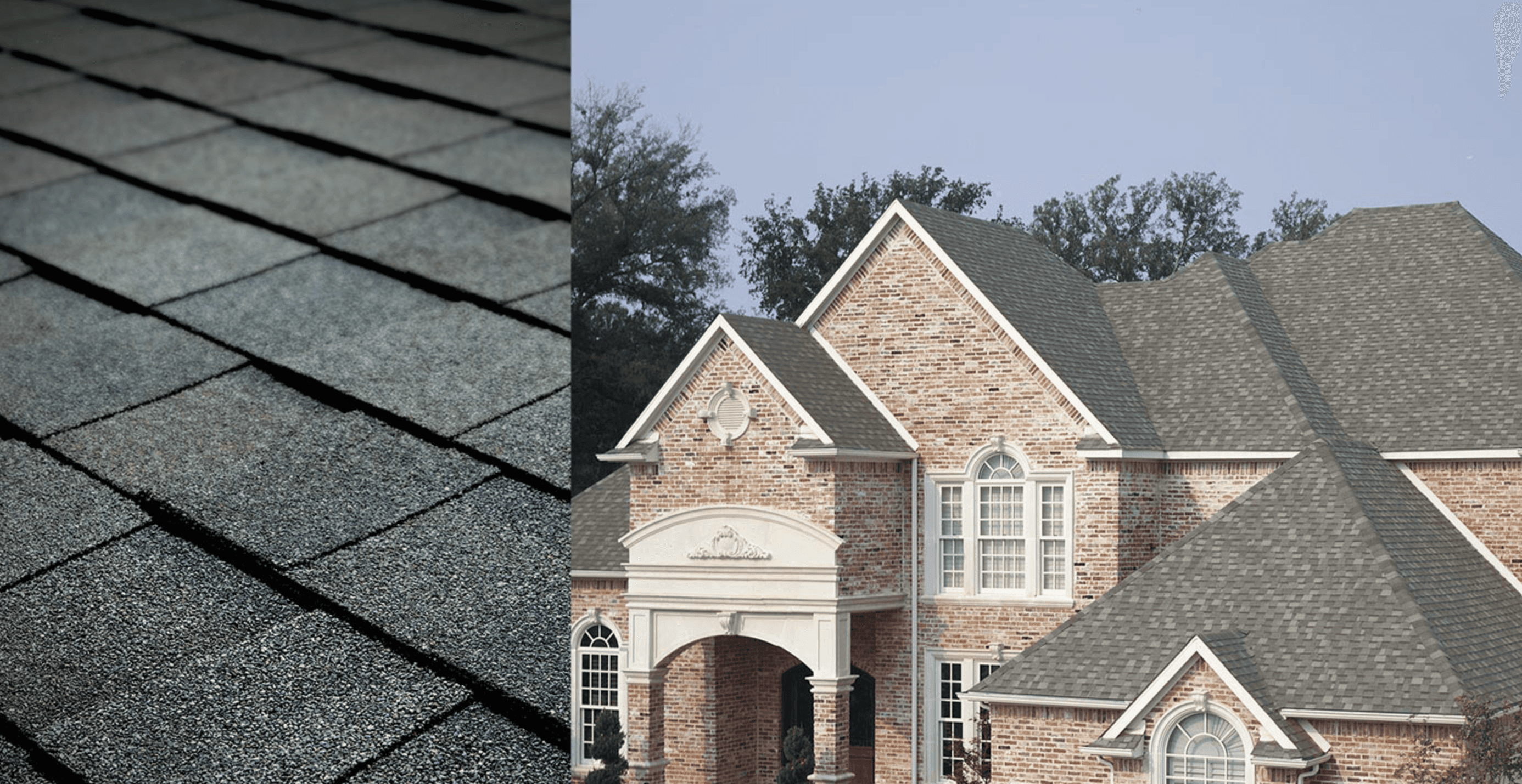 Combined beauty shot and swatch for Tamko Titan XT shingles in Oxford Gray color.
