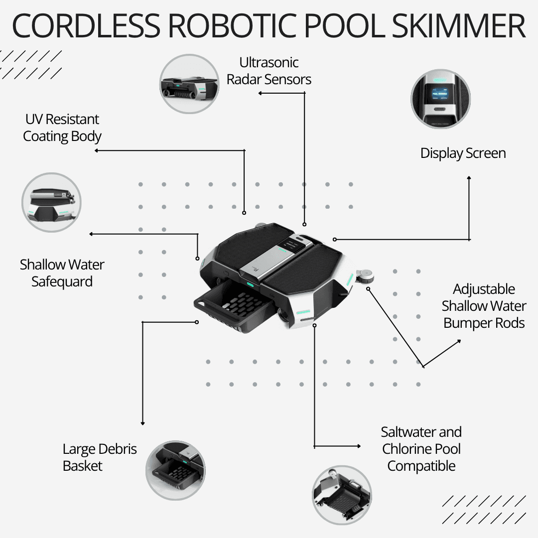 CORDLESS ROBOTIC POOL SKIMMER