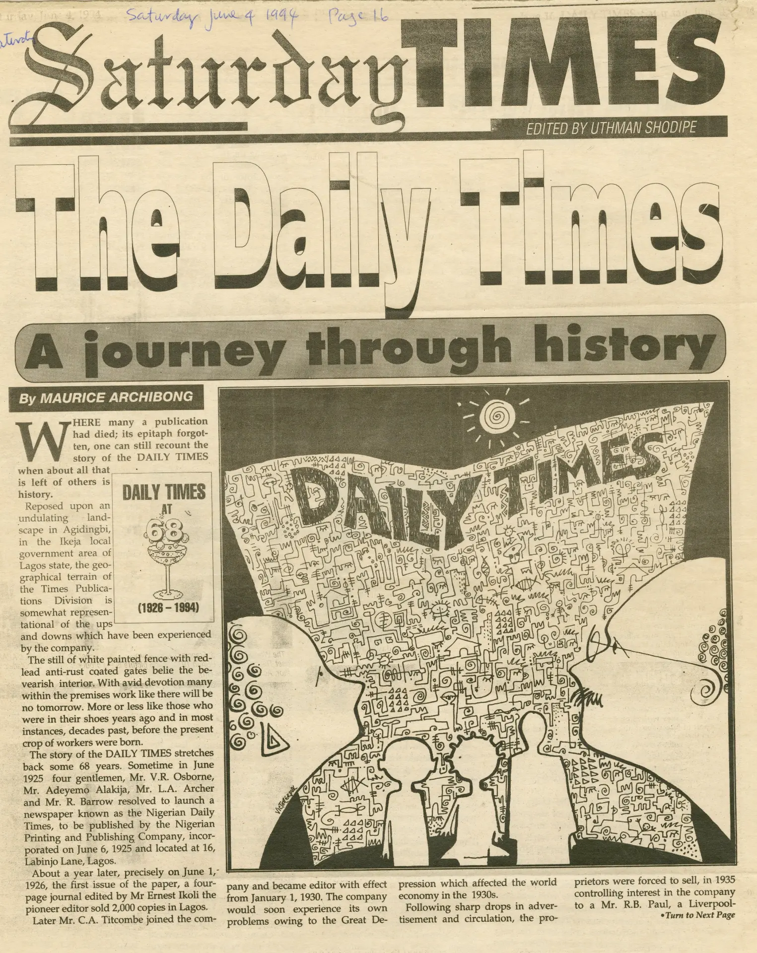 Victor Ekpuk Illustrations Daily Times newspapaer