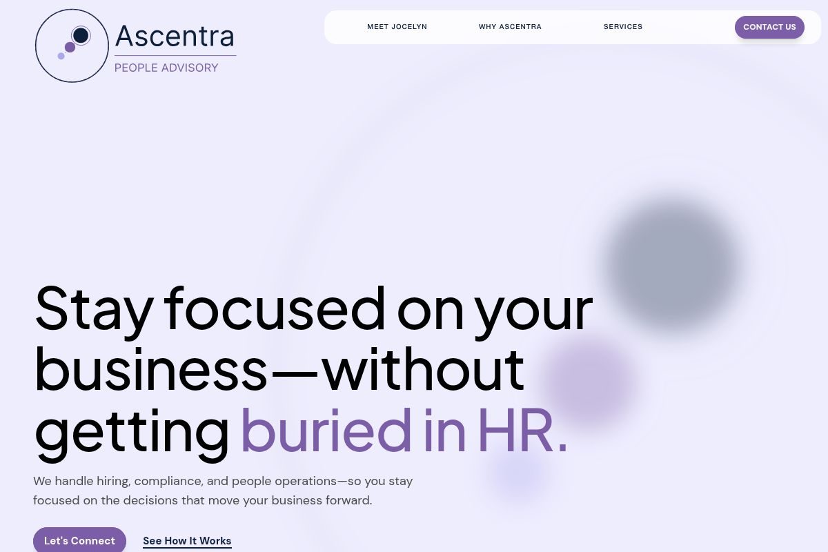 Ascentra People Advisory homepage hero