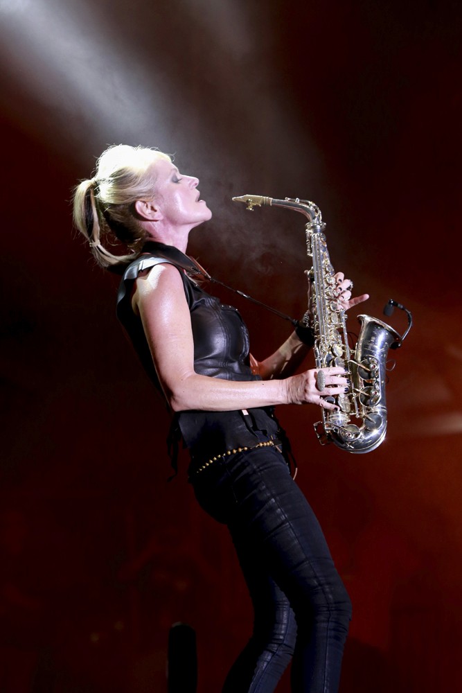 Green aurora lights in the sky at night