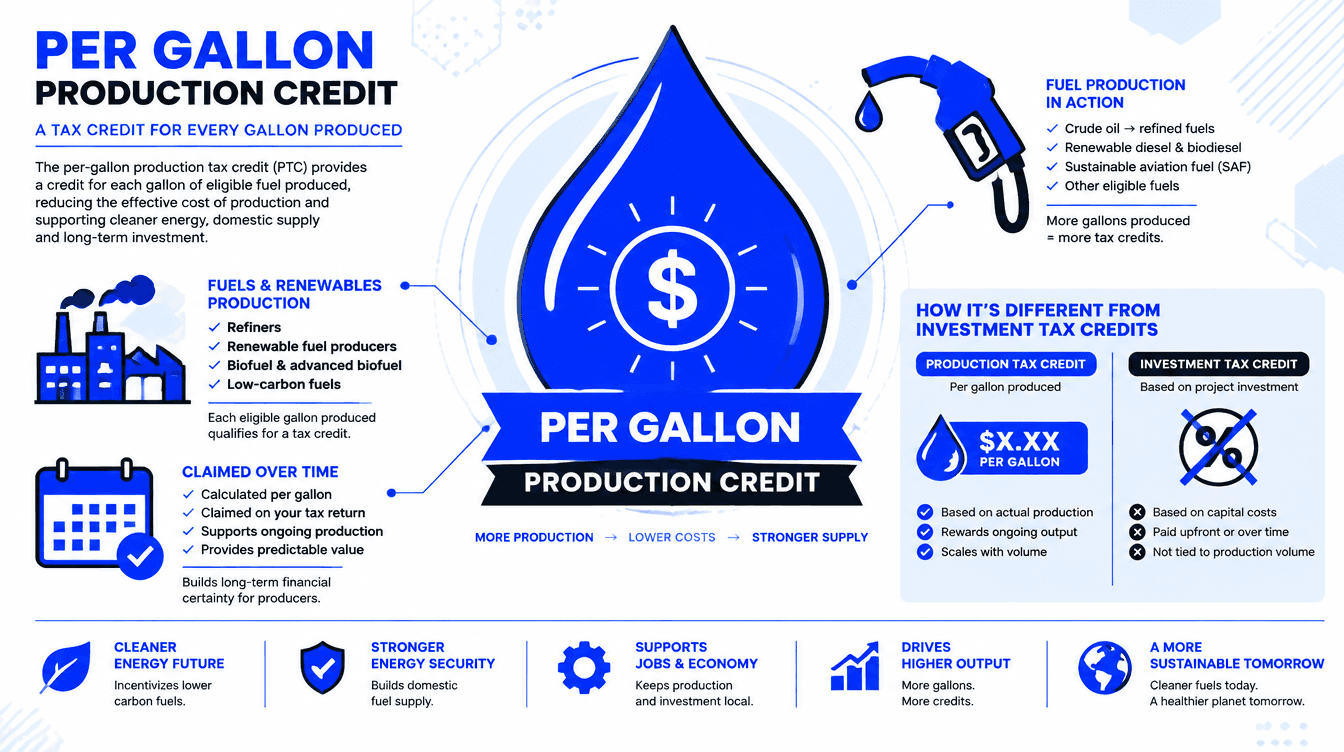infographic of the per gallon for the 45z tax credit