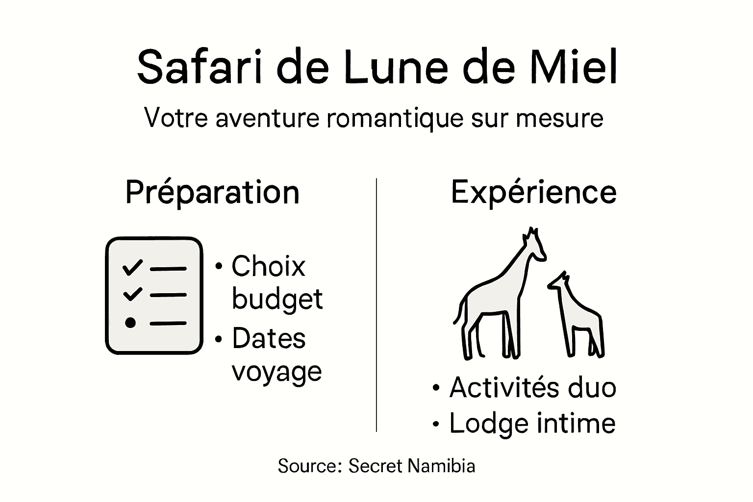 Infographie : les grandes étapes d’un safari de noces sur-mesure