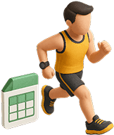 icone de corredor e planilha