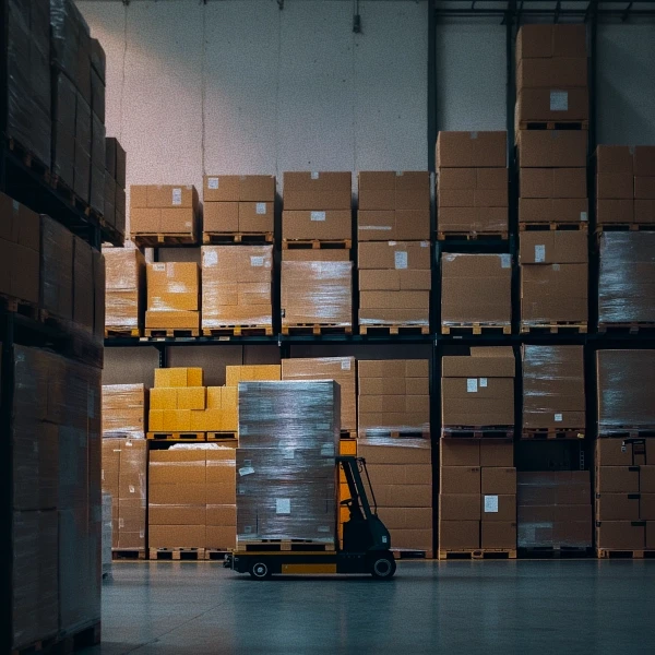 Organized Warehouse with Forklift