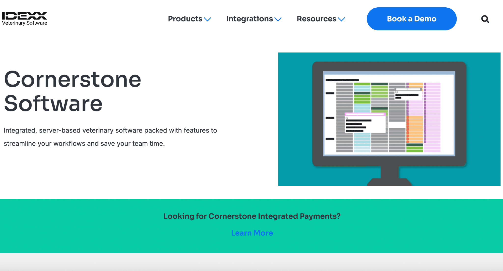 IDEXX Cornerstone's homepage hero section