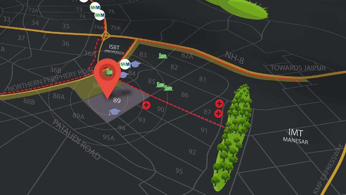 M3M City of Dreams Sector 89 location map
