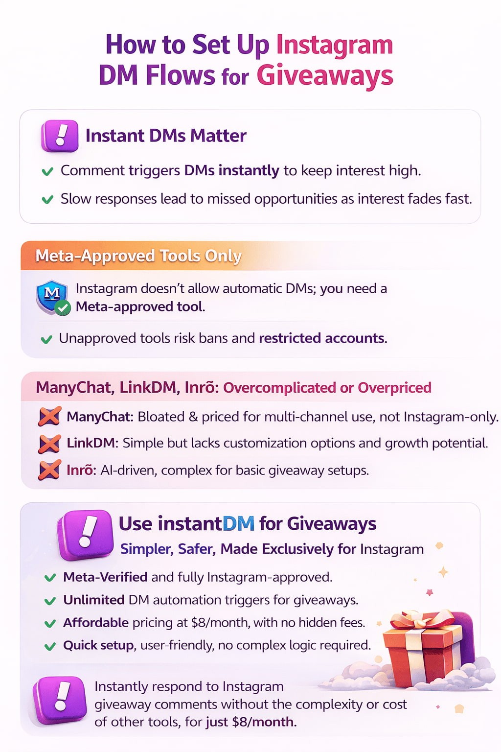 How to set up Instagram DM flows for giveaways for free 2026