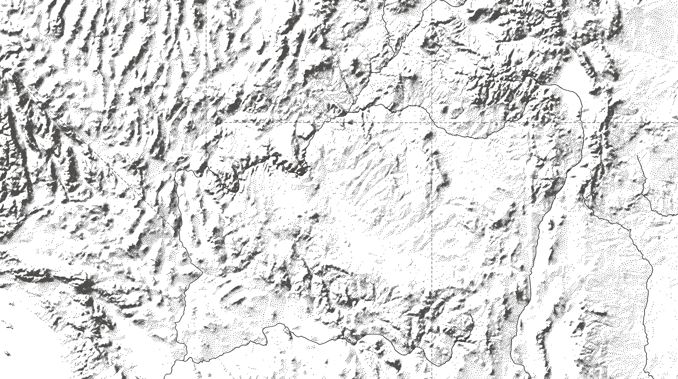 Engraved relief map of the American Southwest