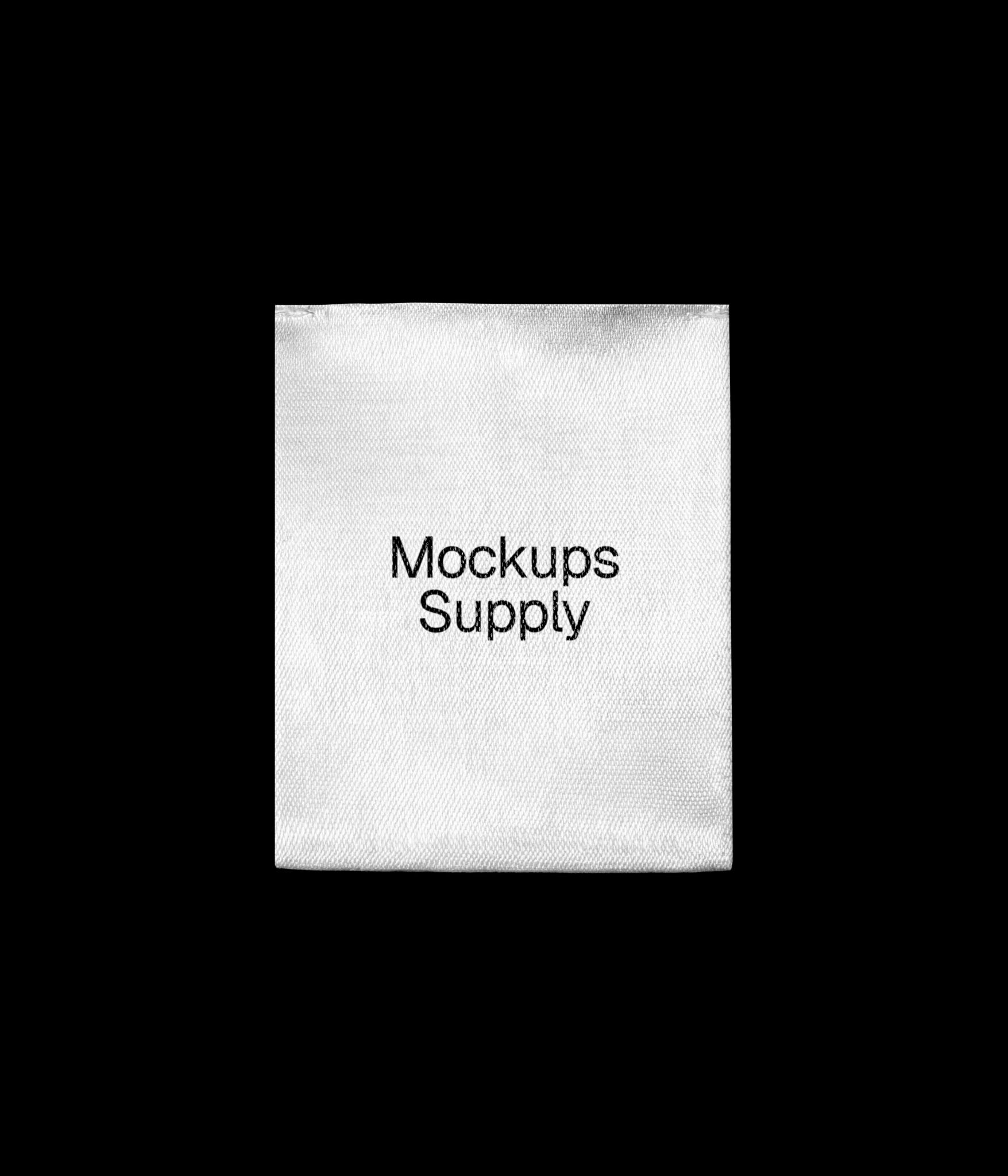 Small satin clothing label mockup download on Mockups Supply
