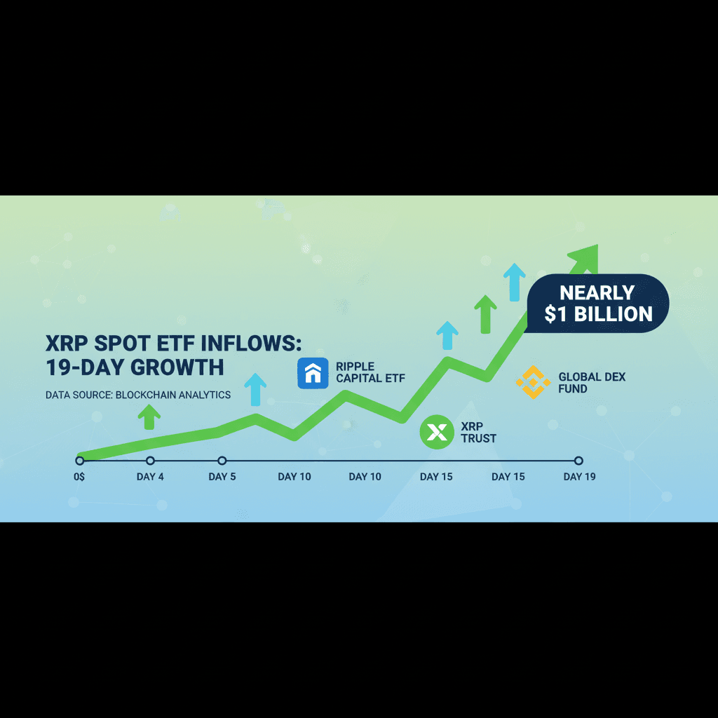 Infographic: XRP ETF inflows timeline toward $1B