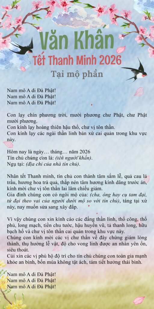Văn khấn Tết Thanh Minh 2026 tại mộ phần