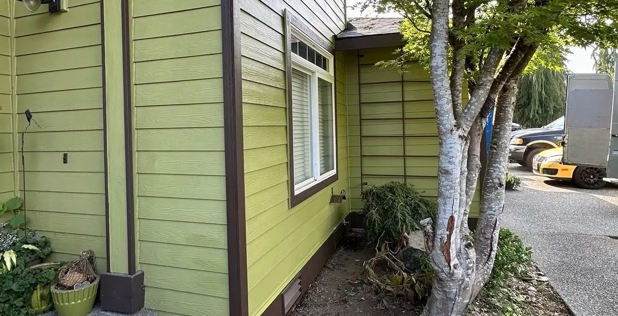 Exterior siding and deck restoration photo