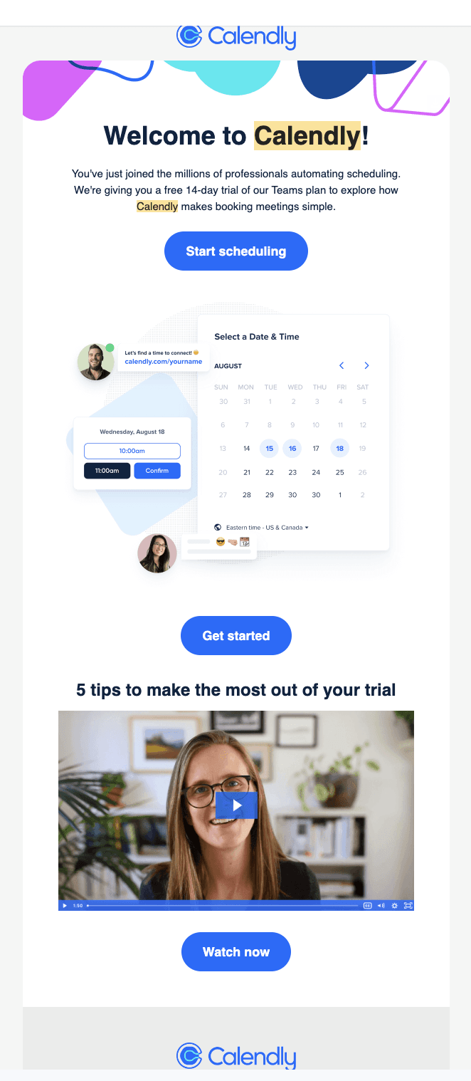 Calendly onboarding sequence