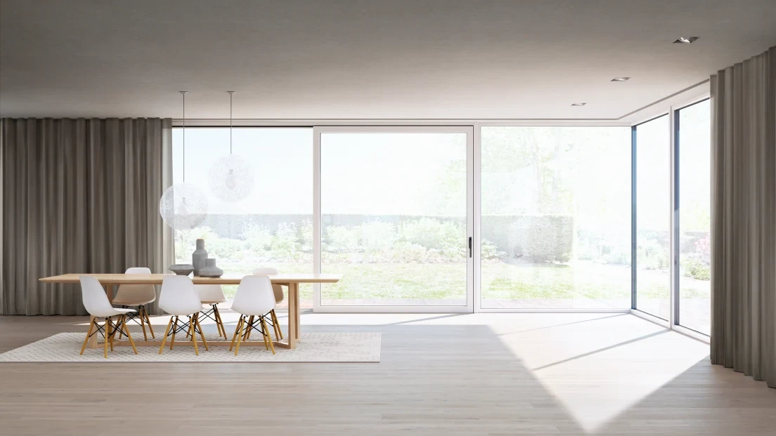 Schiebetür in moderner Villa