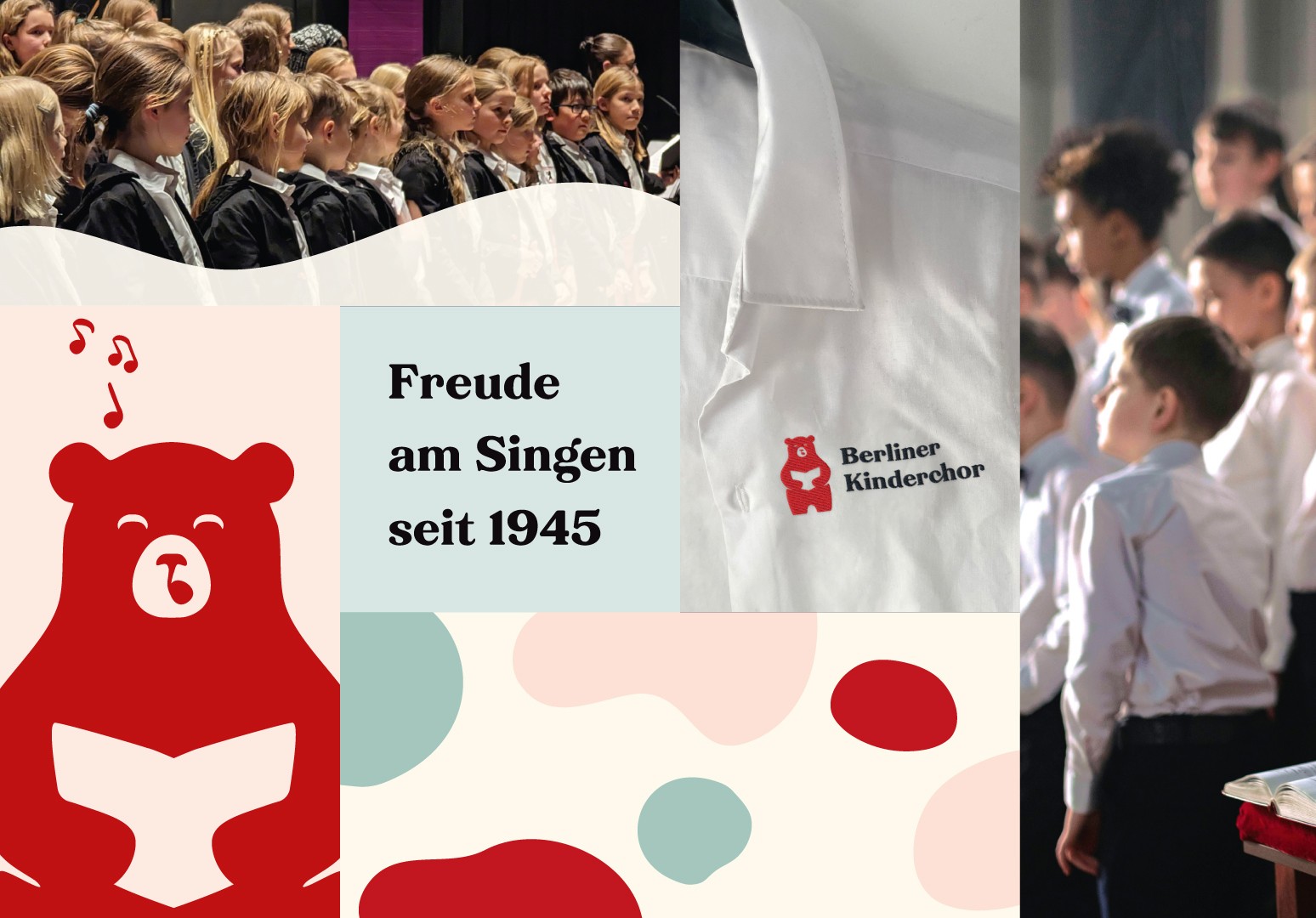 A montage of the visual identity created for the choir