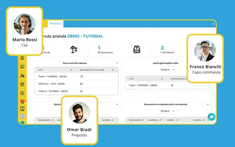 schermata team software sicurezza nei cantieri