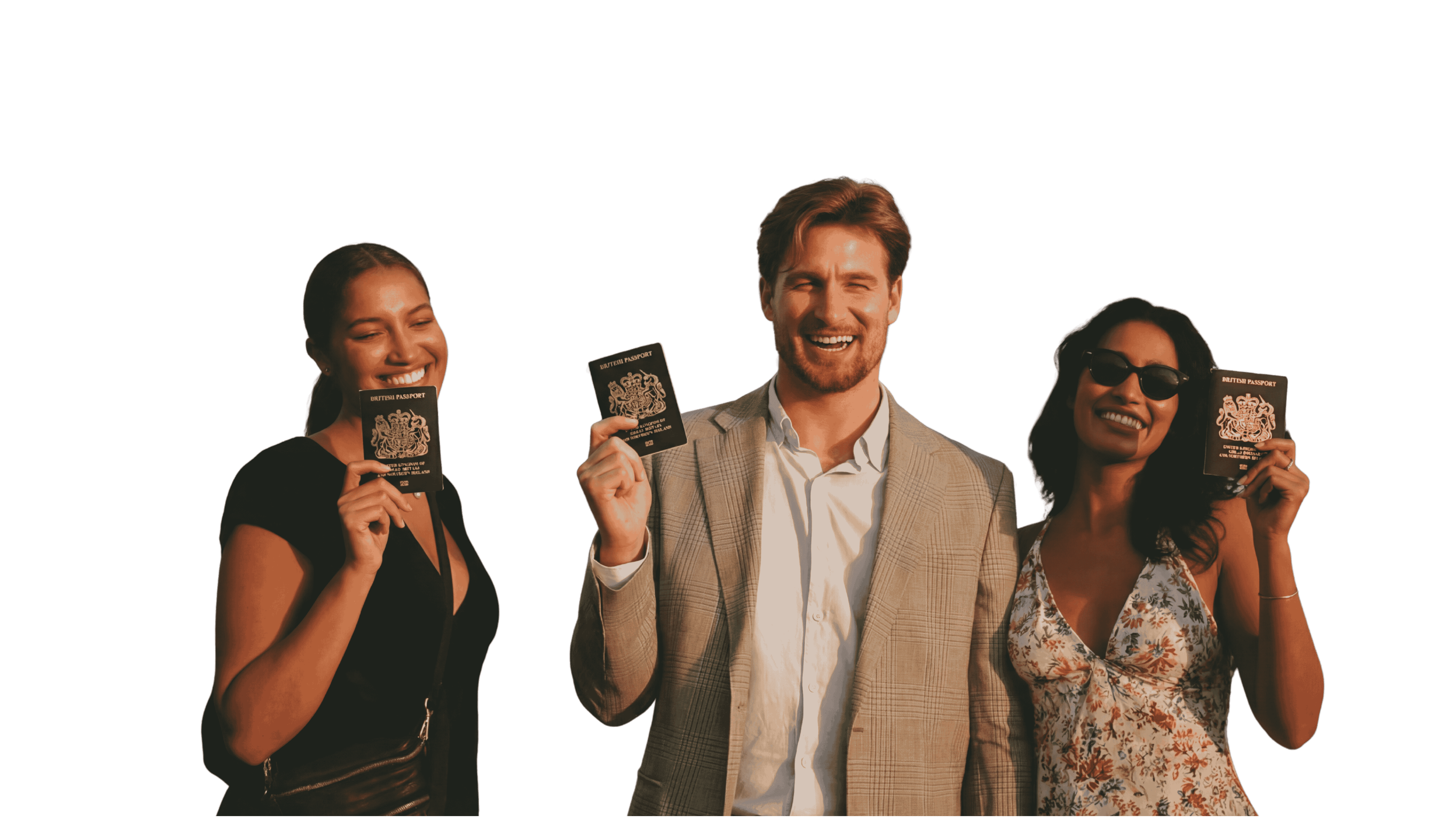 People holding passports