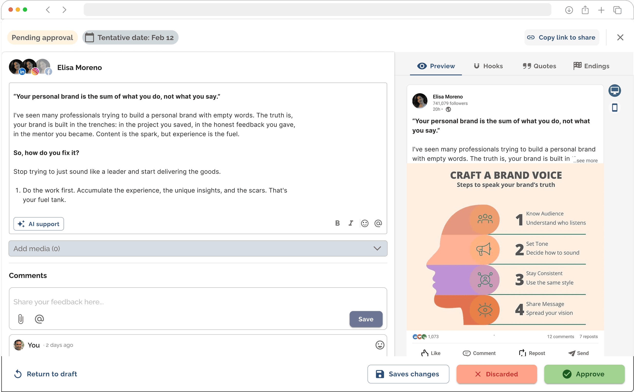 Magnettu's collaboration and approval workflows