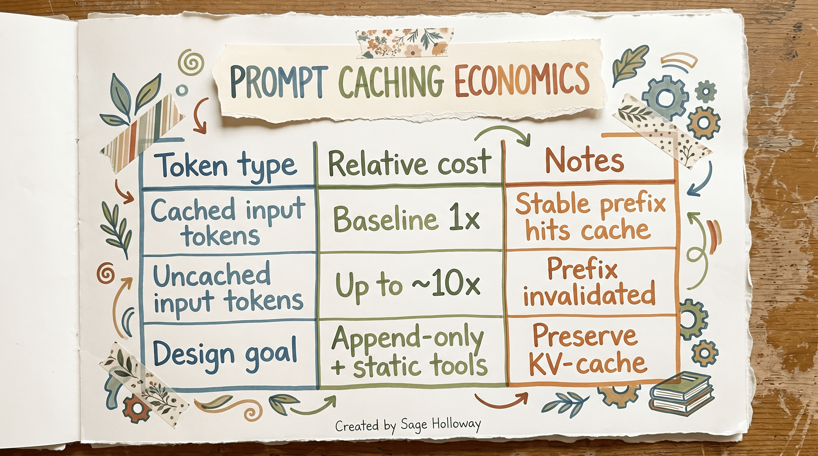 Table comparing cached and uncached input token costs for LangChain prompt caching
