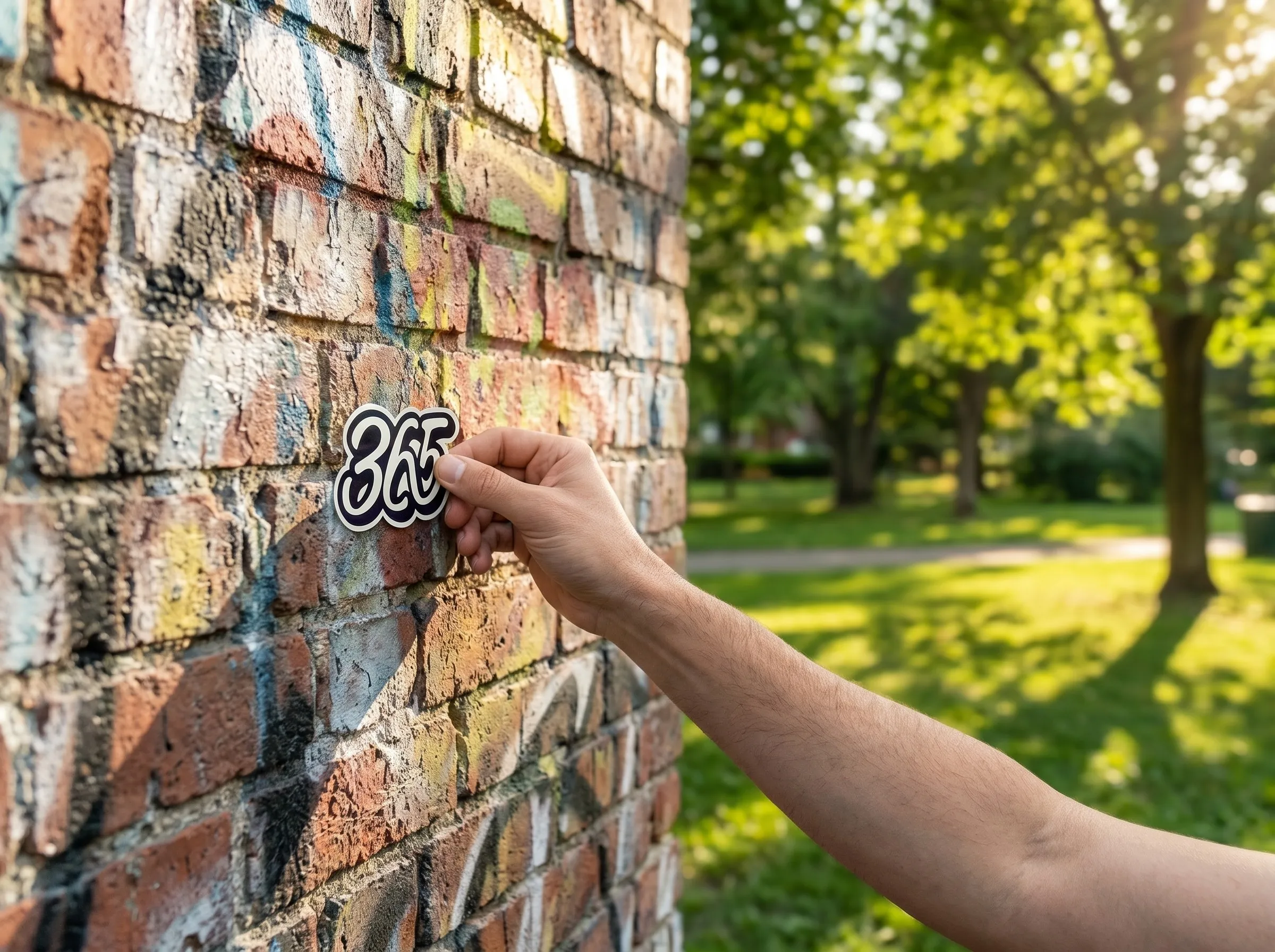 Aplikacija nalepke znamke v urbanem okolju