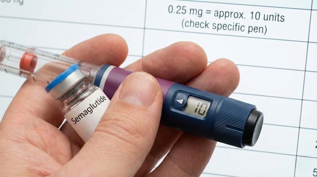 How many units is 0.25 mg of semaglutide