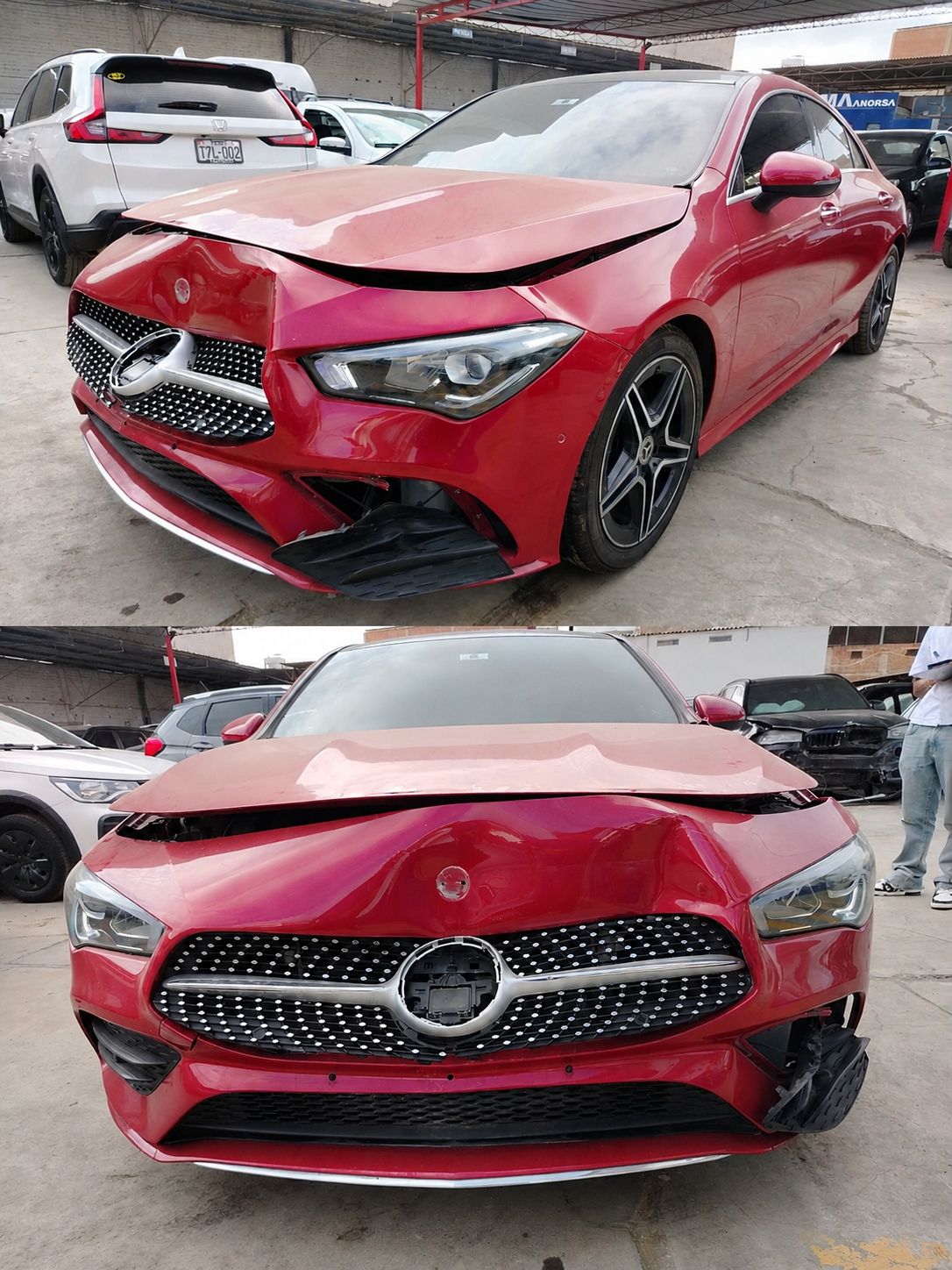 Mercedes CLA 200 Coupe antes de la reparación en ANORSA