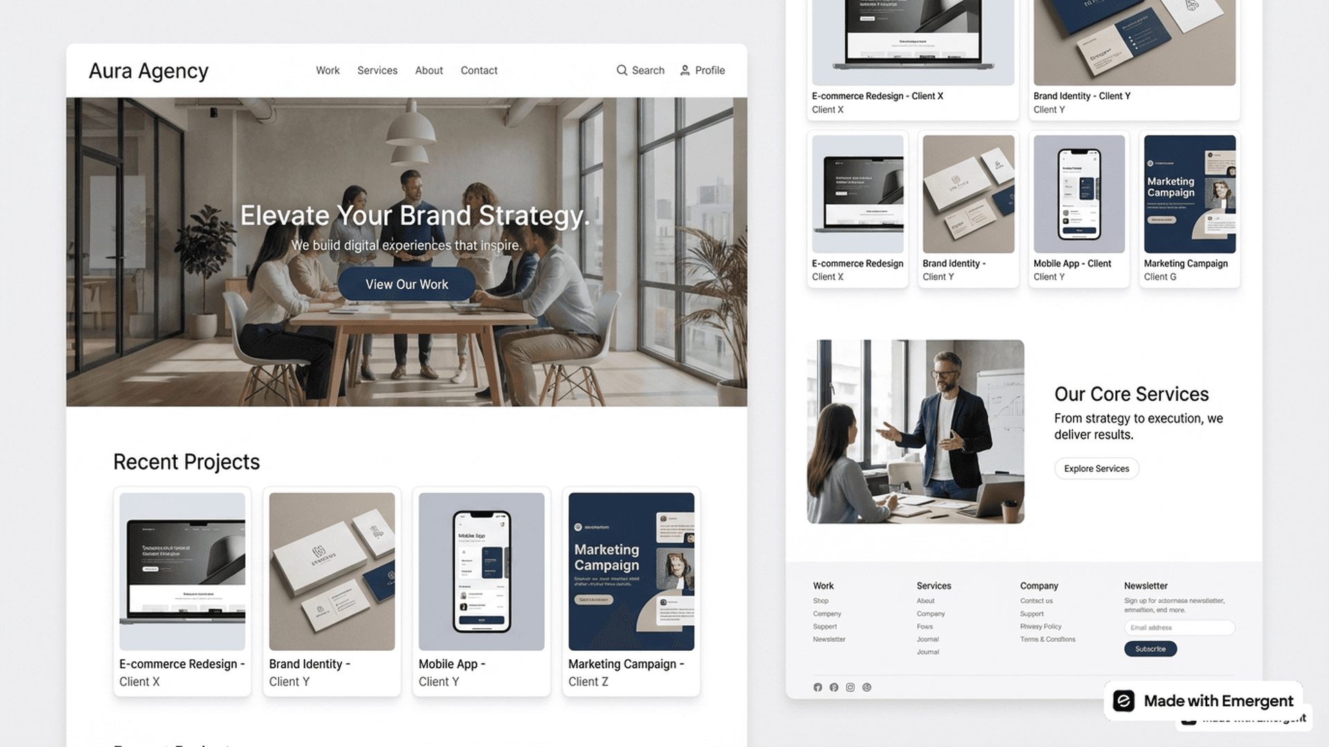 agency website made with emergent
