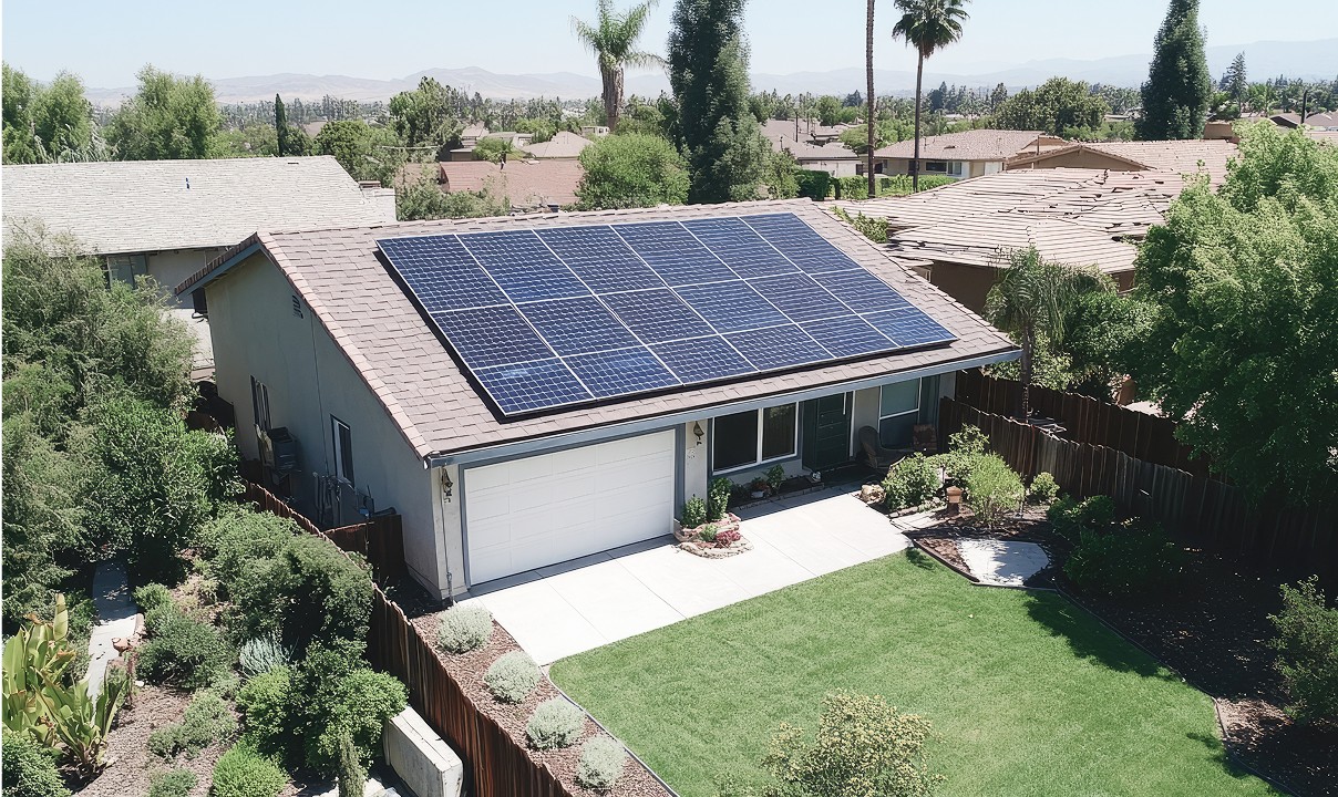 solar panels on the roof