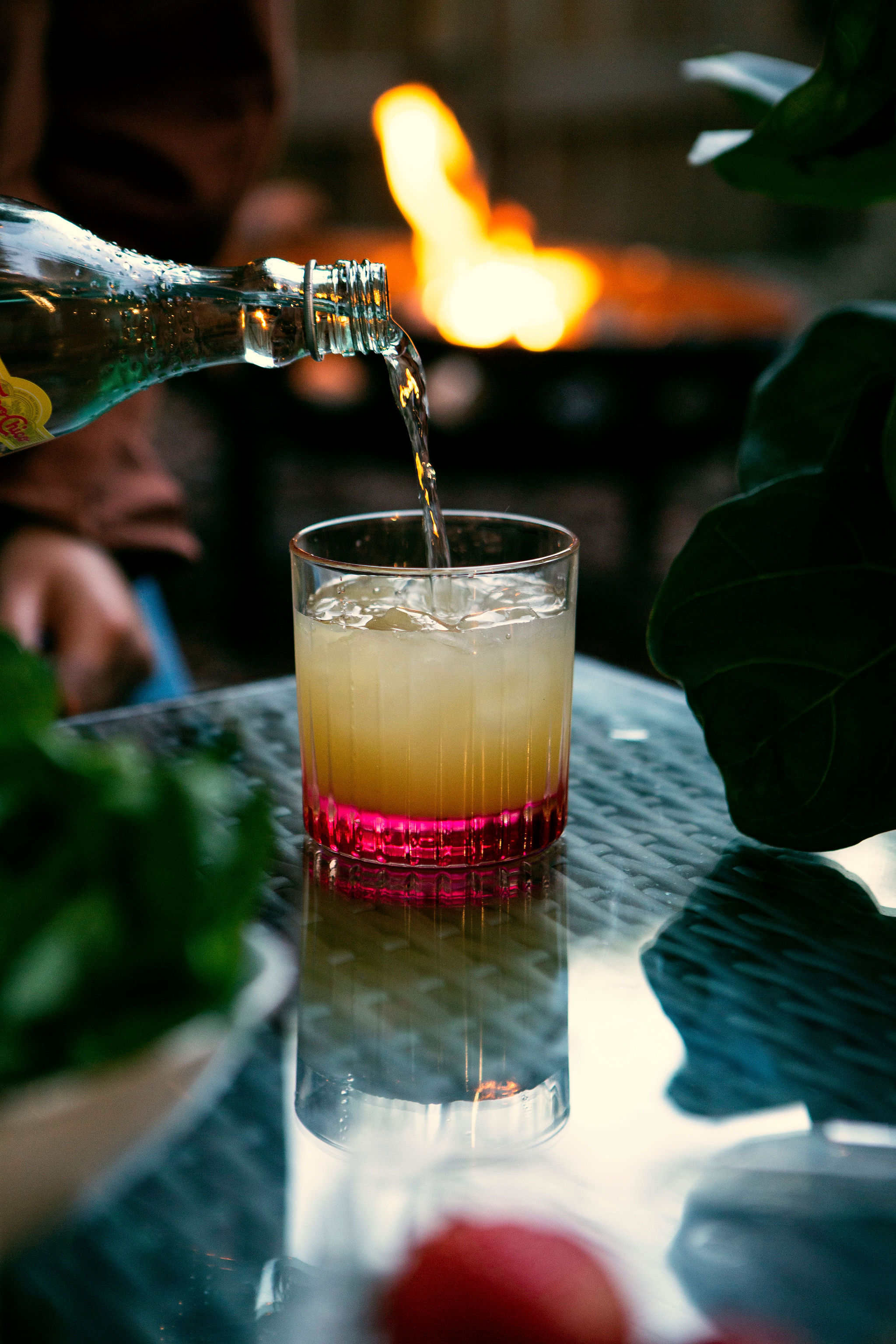 Cozy living room with fireplace and modern furniture