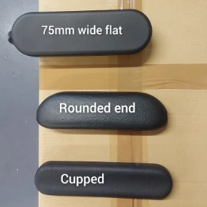 Various arm rest types - wide flat, rounded end and cupped