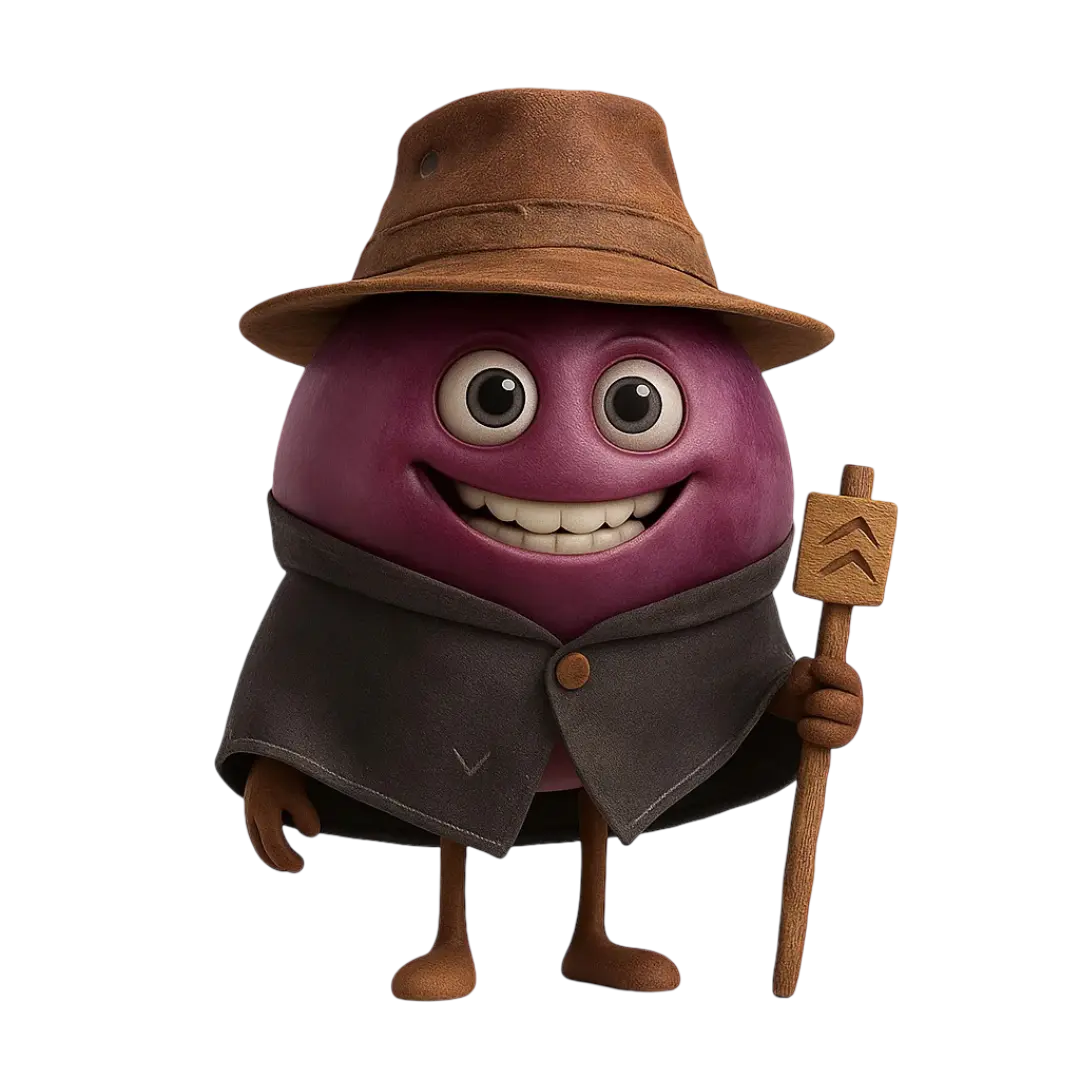 Mourvèdre grape berry illustration for wine education.