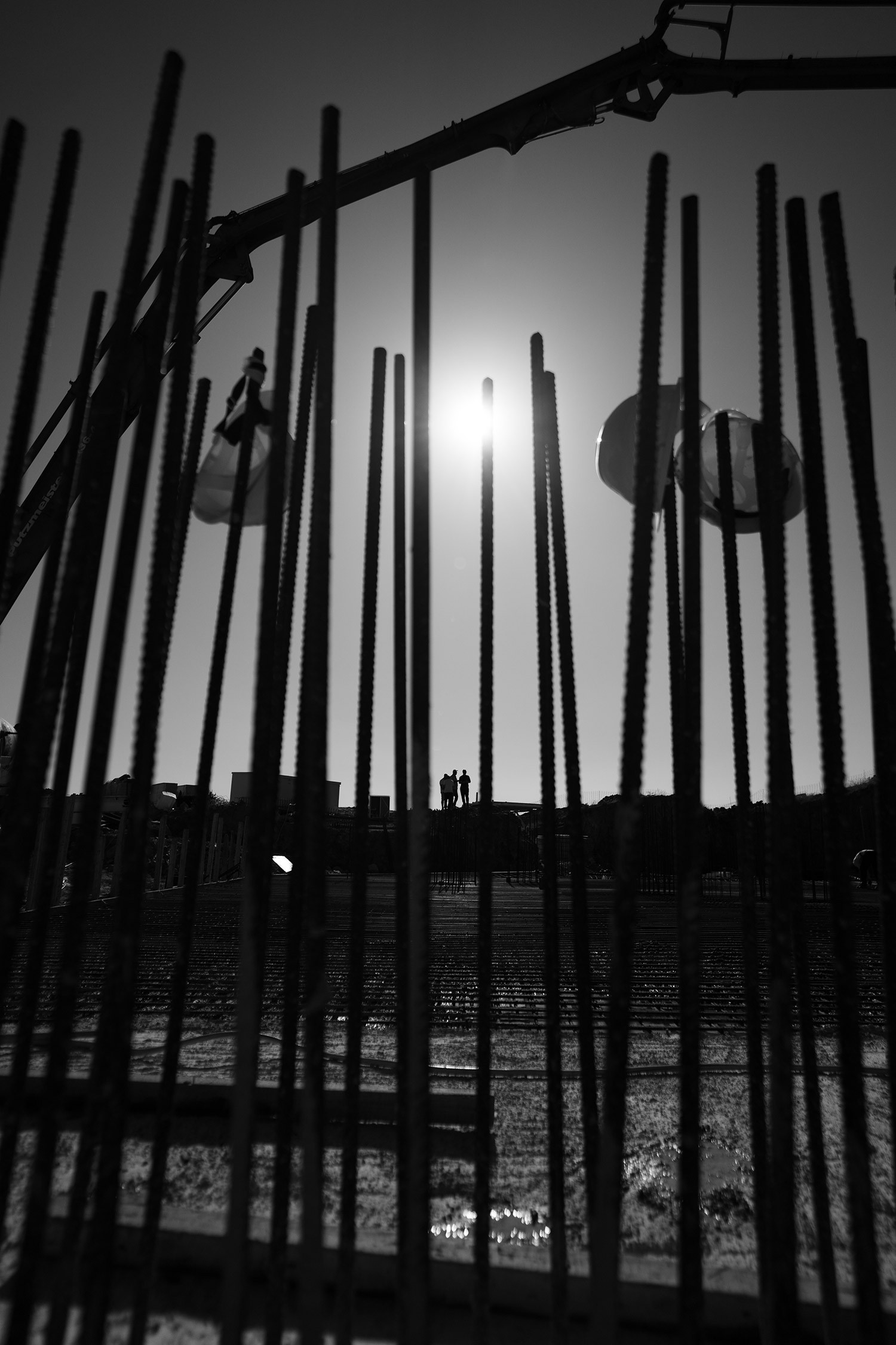 "Strong foundations" series: rebar against the sun.
