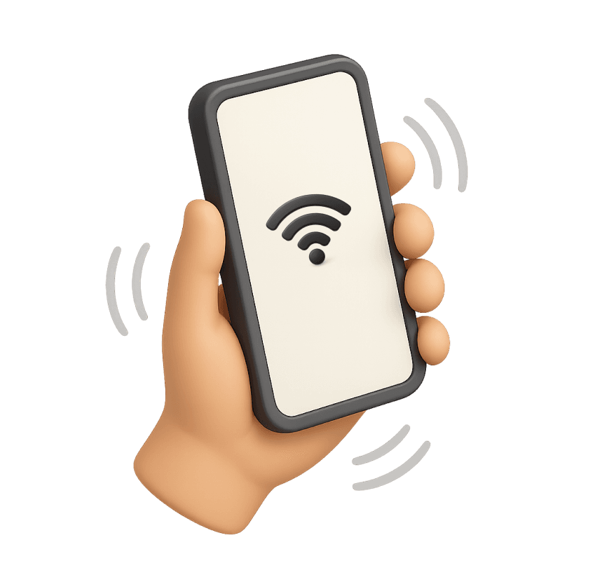 mano con celular mostrando que todo es 100% digital