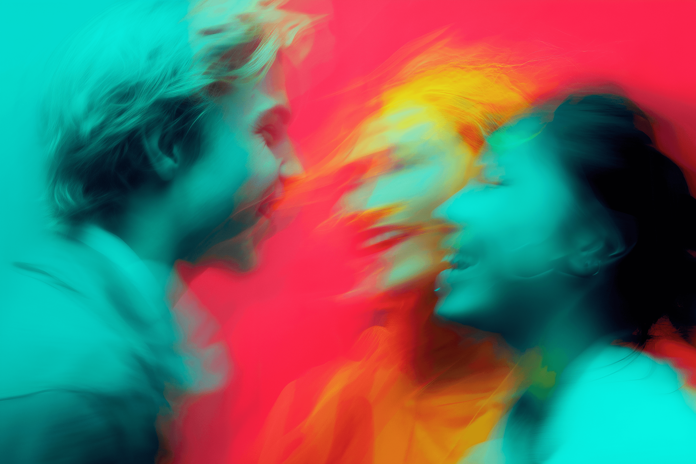 3 happy people talking to each other