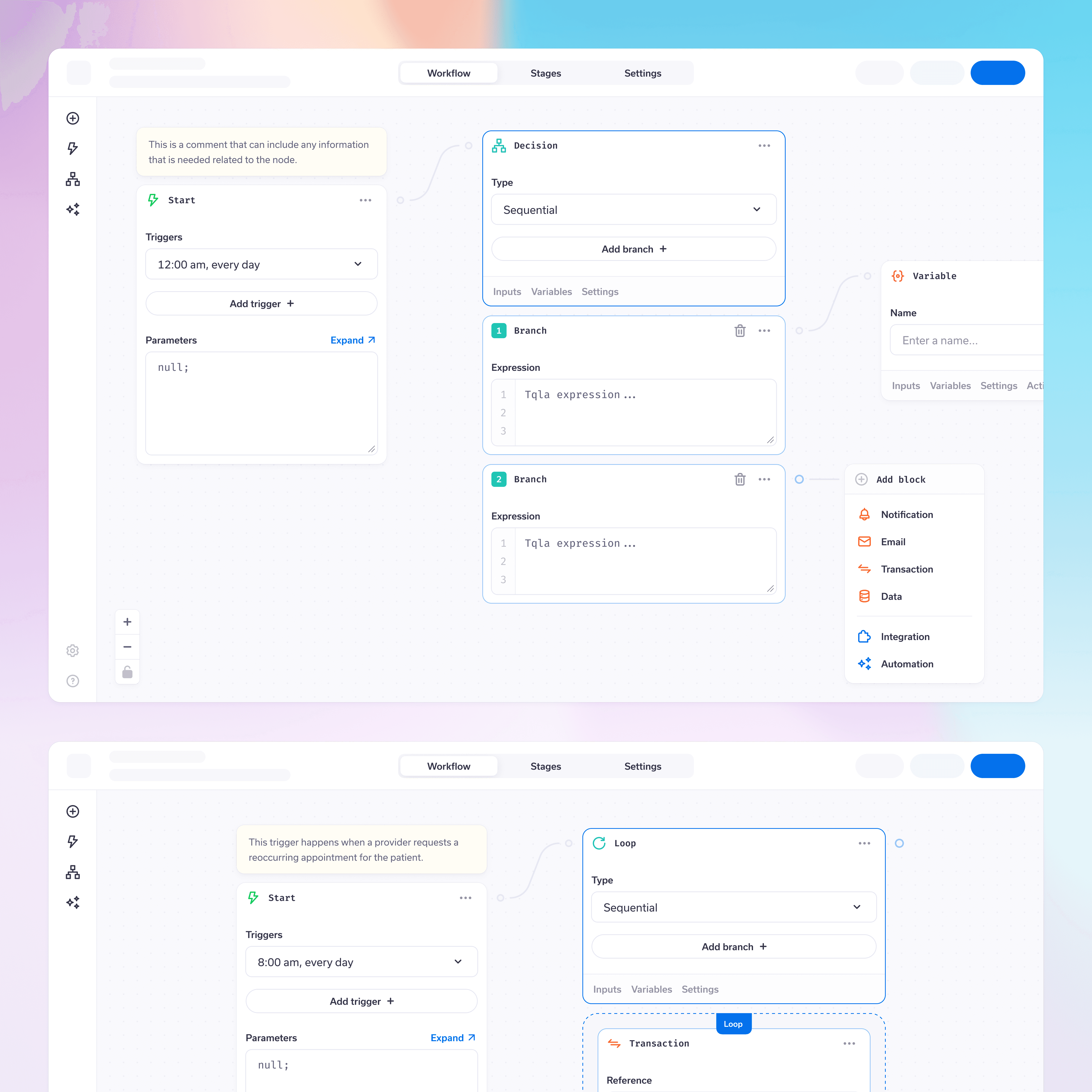 Workflow builder