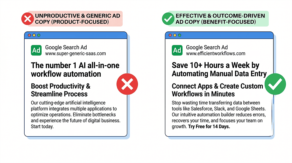 Examples of effective & outcome-driven ad copy