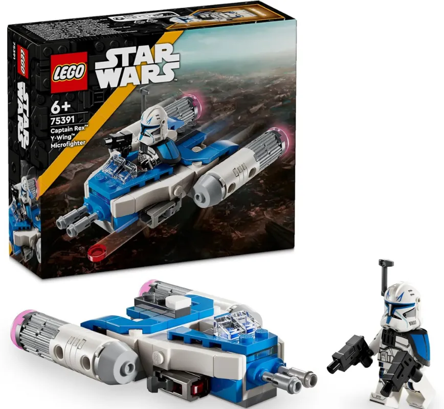 LEGO Y-Wing microfighter and Captain Rex minifigure