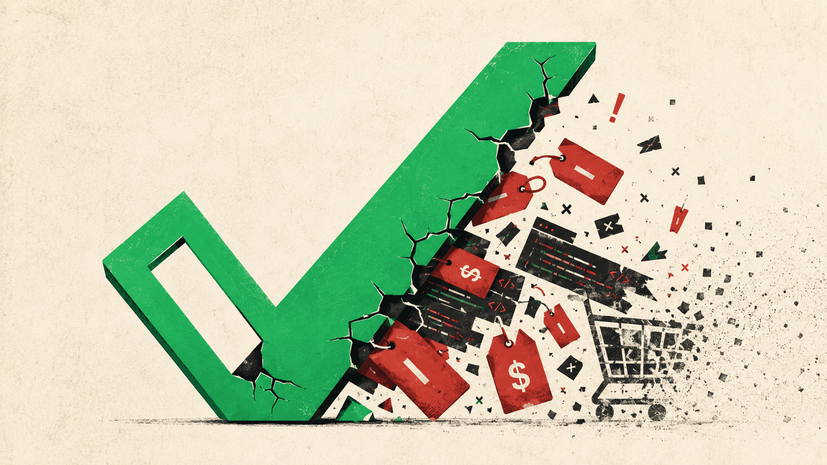 Green tick but backed by carnage and damage
