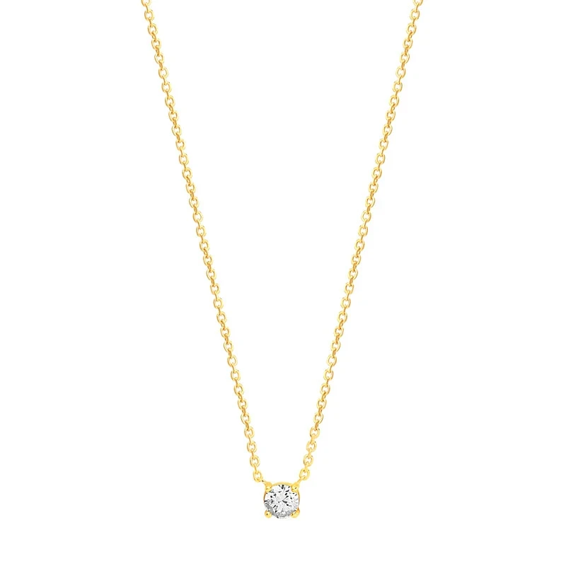 Collier en plaqué or serti d'oxydes de zirconium