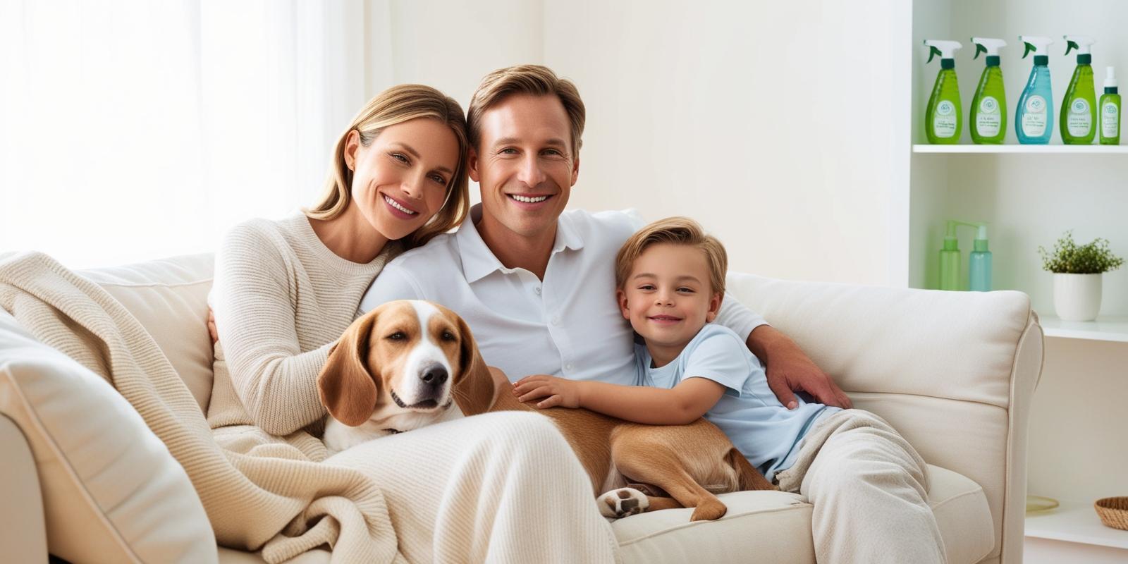 A family enjoying a clean, eco-friendly home with safe, non-toxic products.