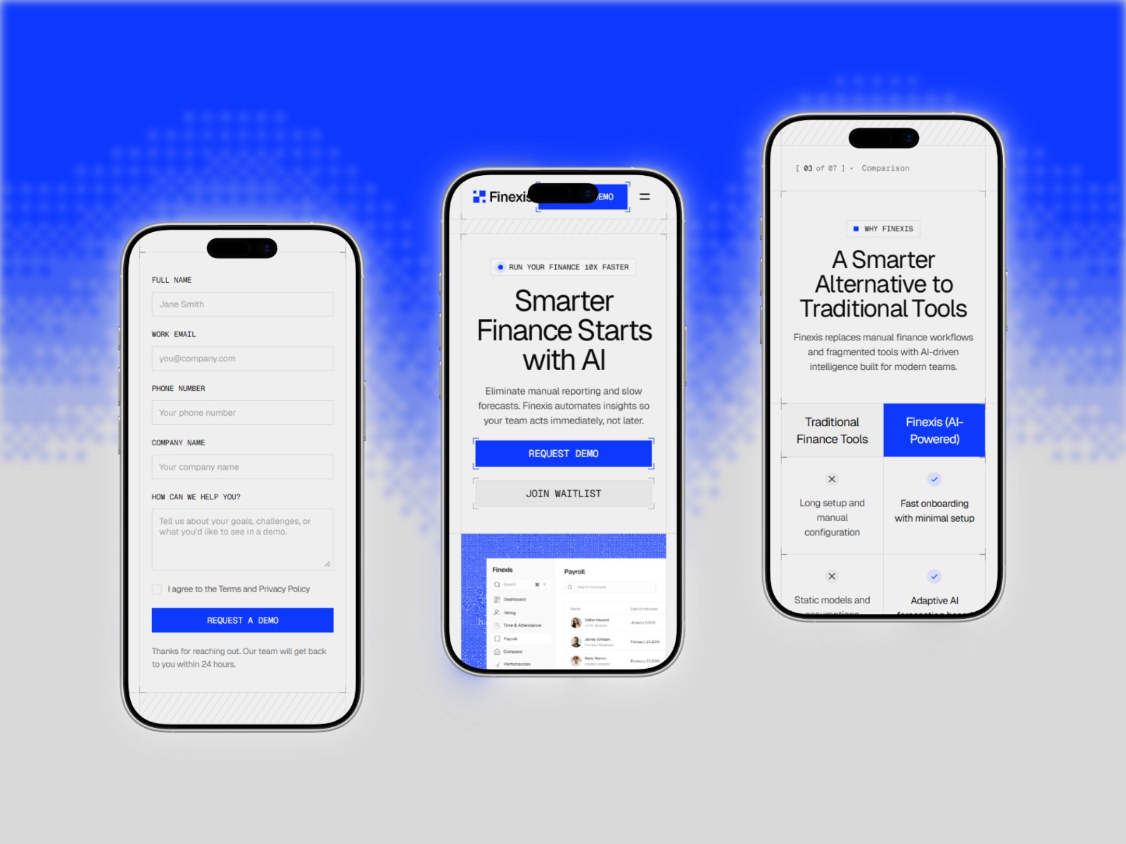 Finexis — 极简现代 AI 产品官网设计灵感