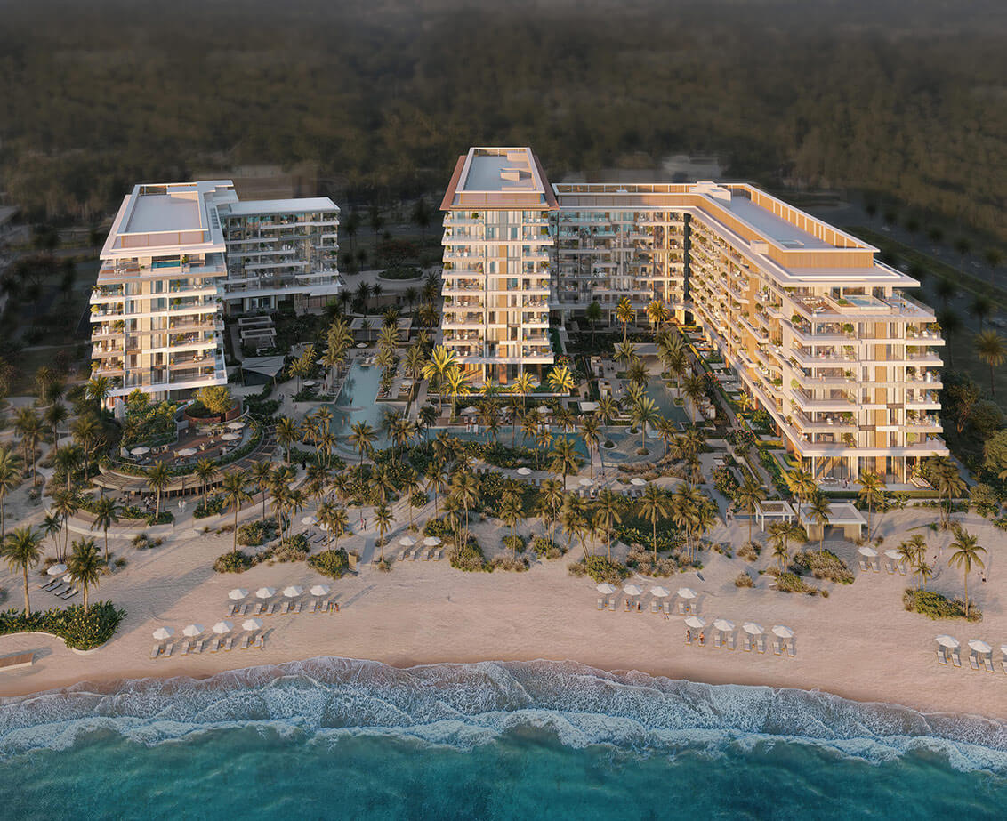 Aerial view of Ellington Sands resort, showcasing the oceanfront and lush surroundings in Thailand.