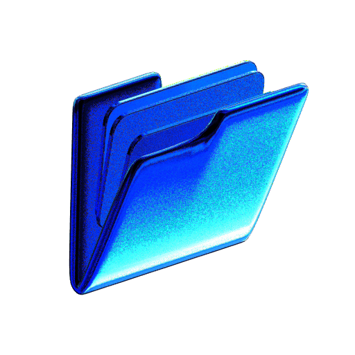 3D Folder in Glassy Blue Color