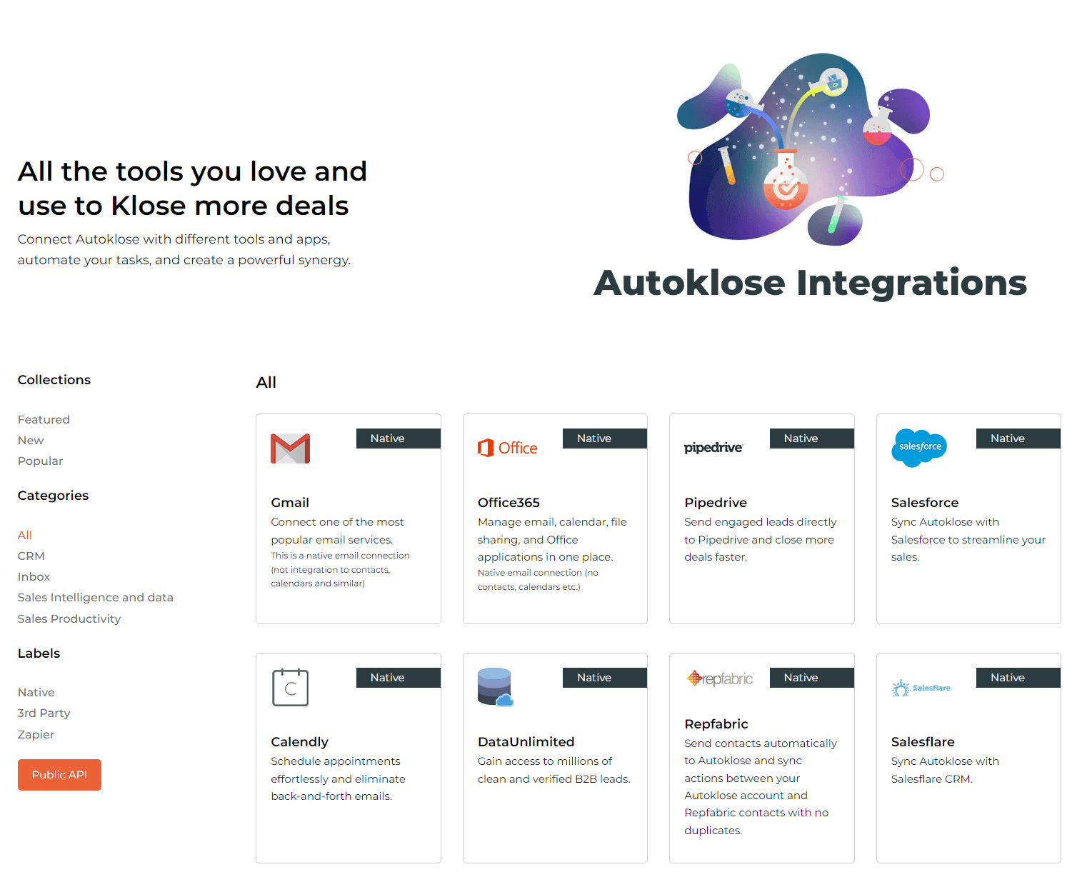 Autoklose Native Integrations