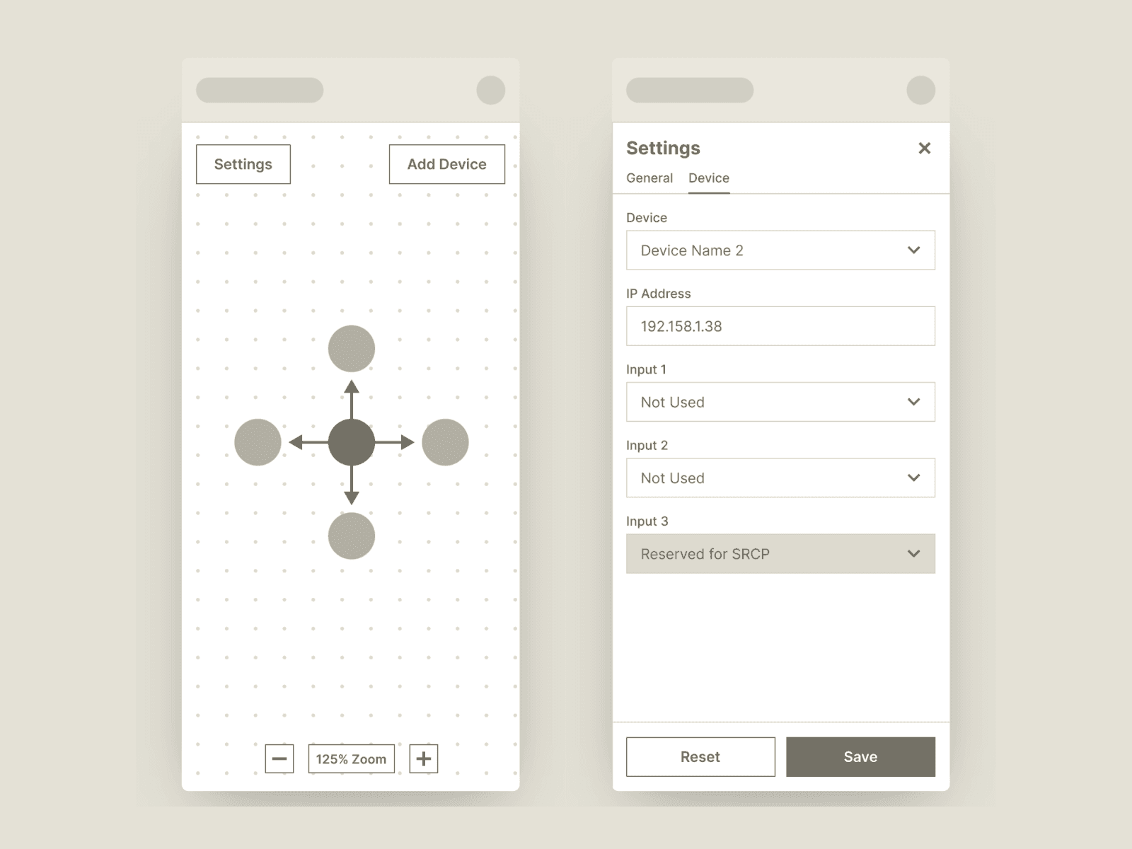 mobile wireframe of new fort manager configuration layout