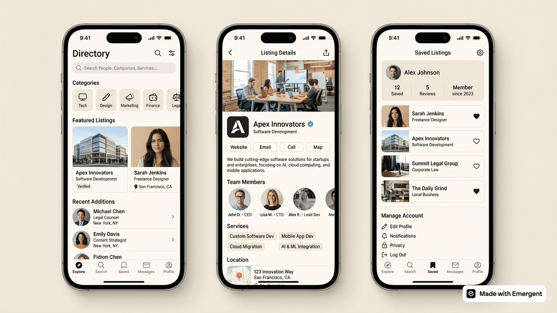 Directory App Made with Emergent