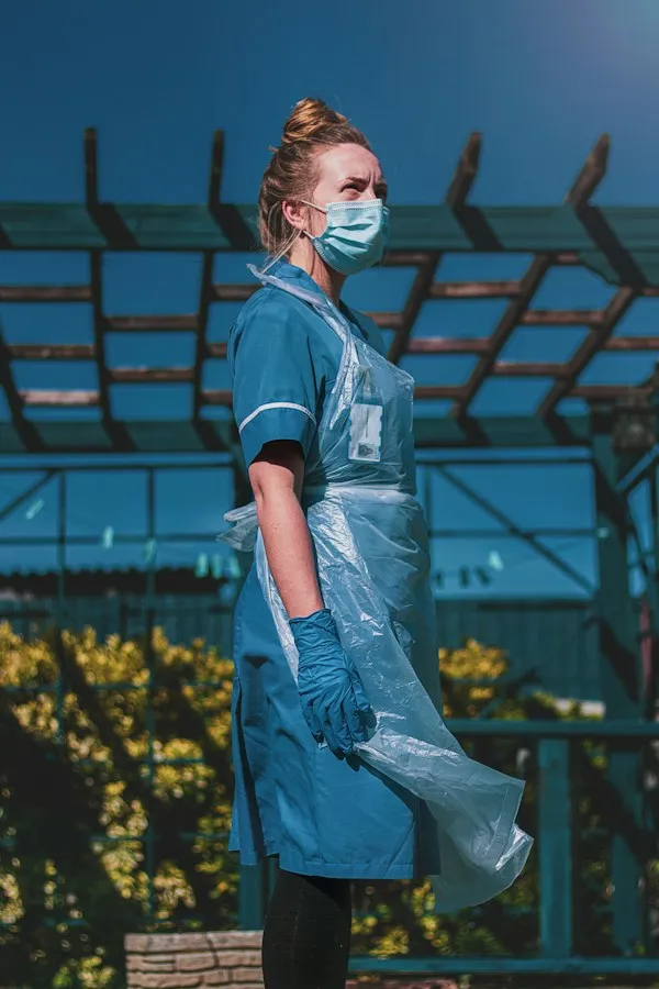 Healthcare professional in protective medical clothing