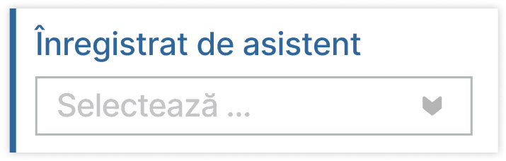 Asistent implicat în procesul de înregistrare